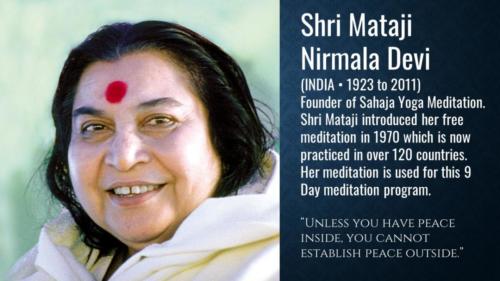Shri Mataji Nirmala Devi - founder of Sahaja Yoga